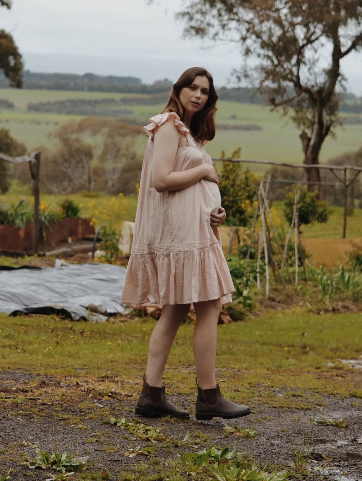 100% RECYCLED COTTON - ALICE DRESS -  ROSE BLUSH