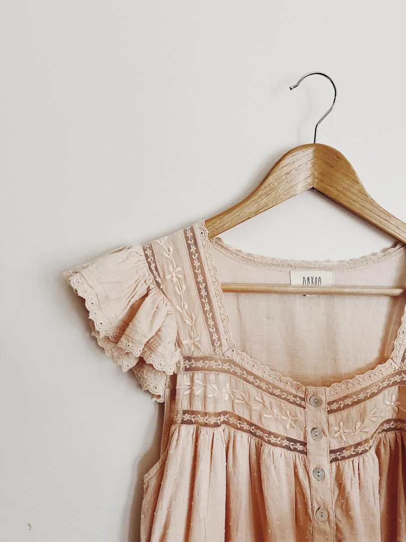 100% RECYCLED COTTON - ALICE DRESS -  ROSE BLUSH