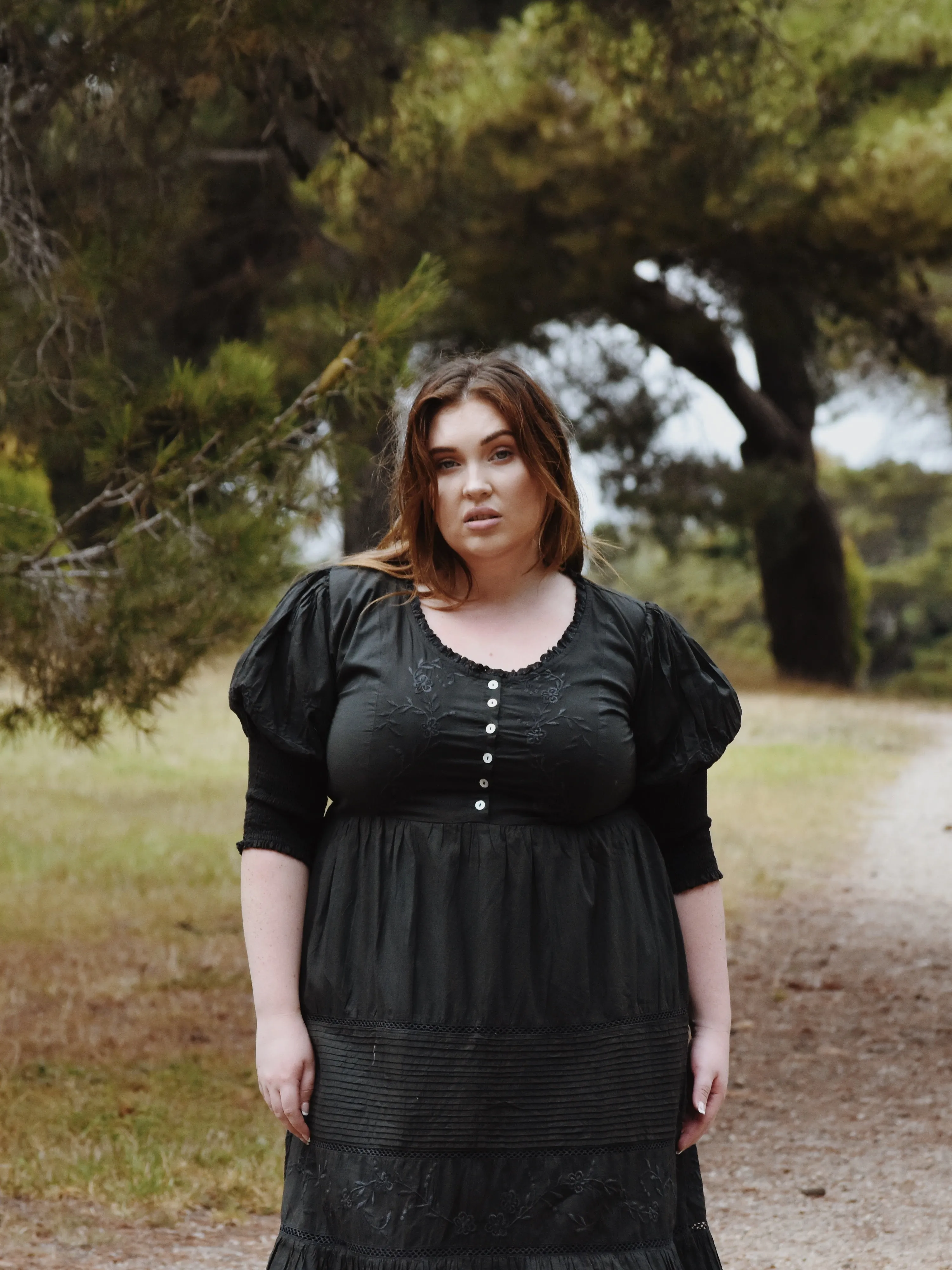 100% RECYCLED COTTON - AUGUSTINE MAXI DRESS WASHED BLACK