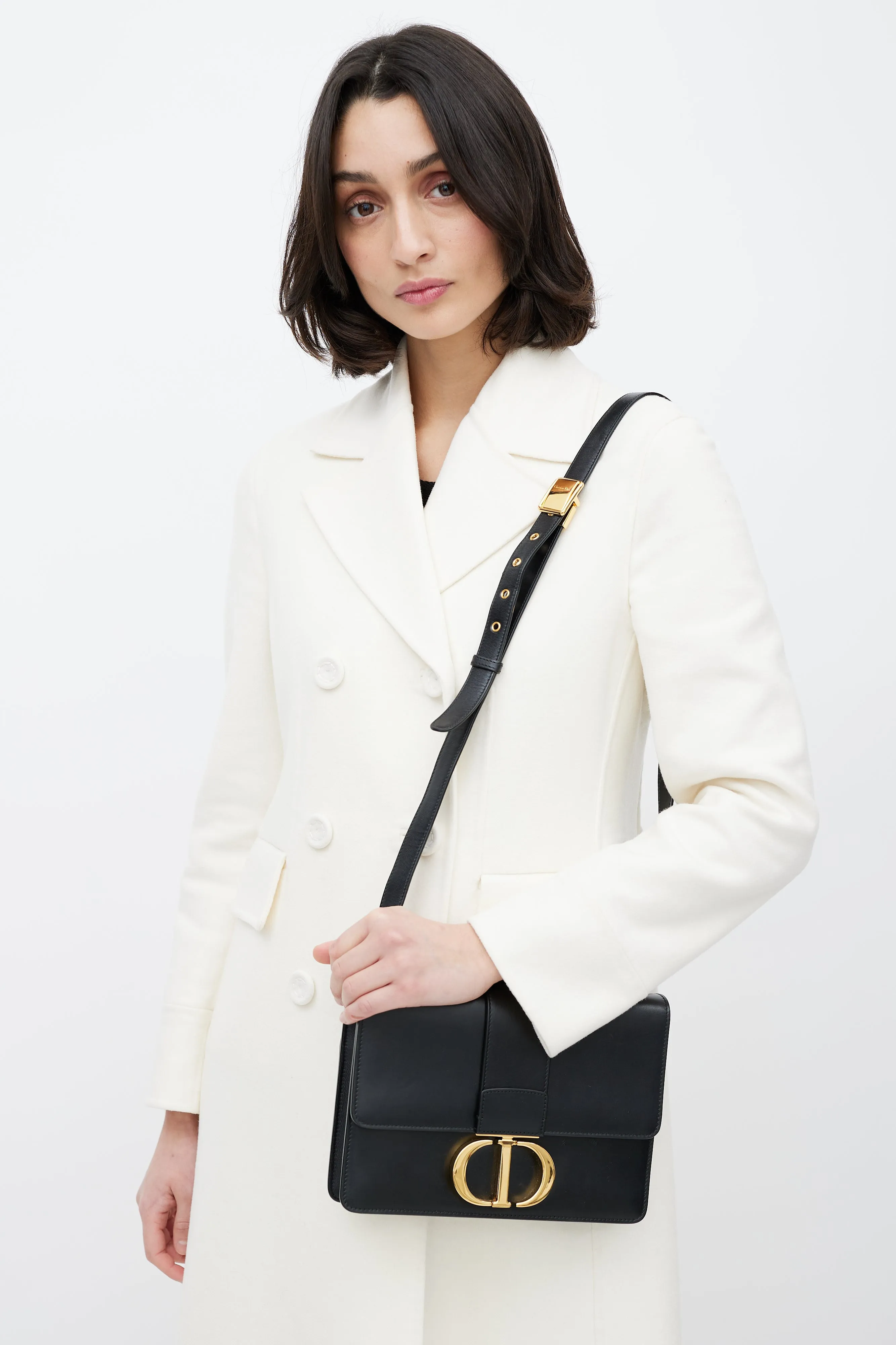 2019 Black Leather Small 30 Montaigne Shoulder Bag