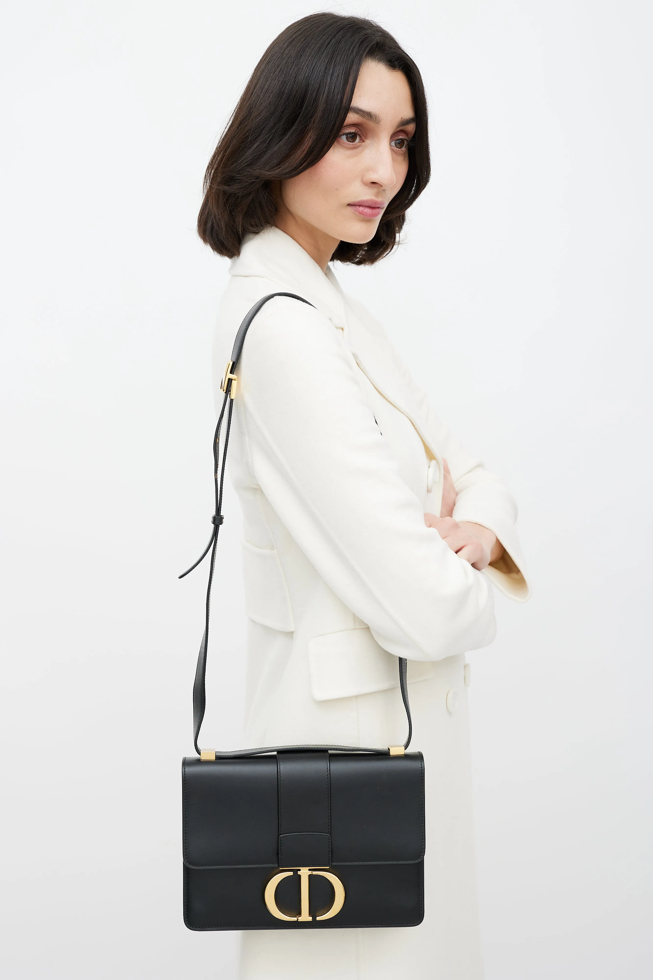 2019 Black Leather Small 30 Montaigne Shoulder Bag