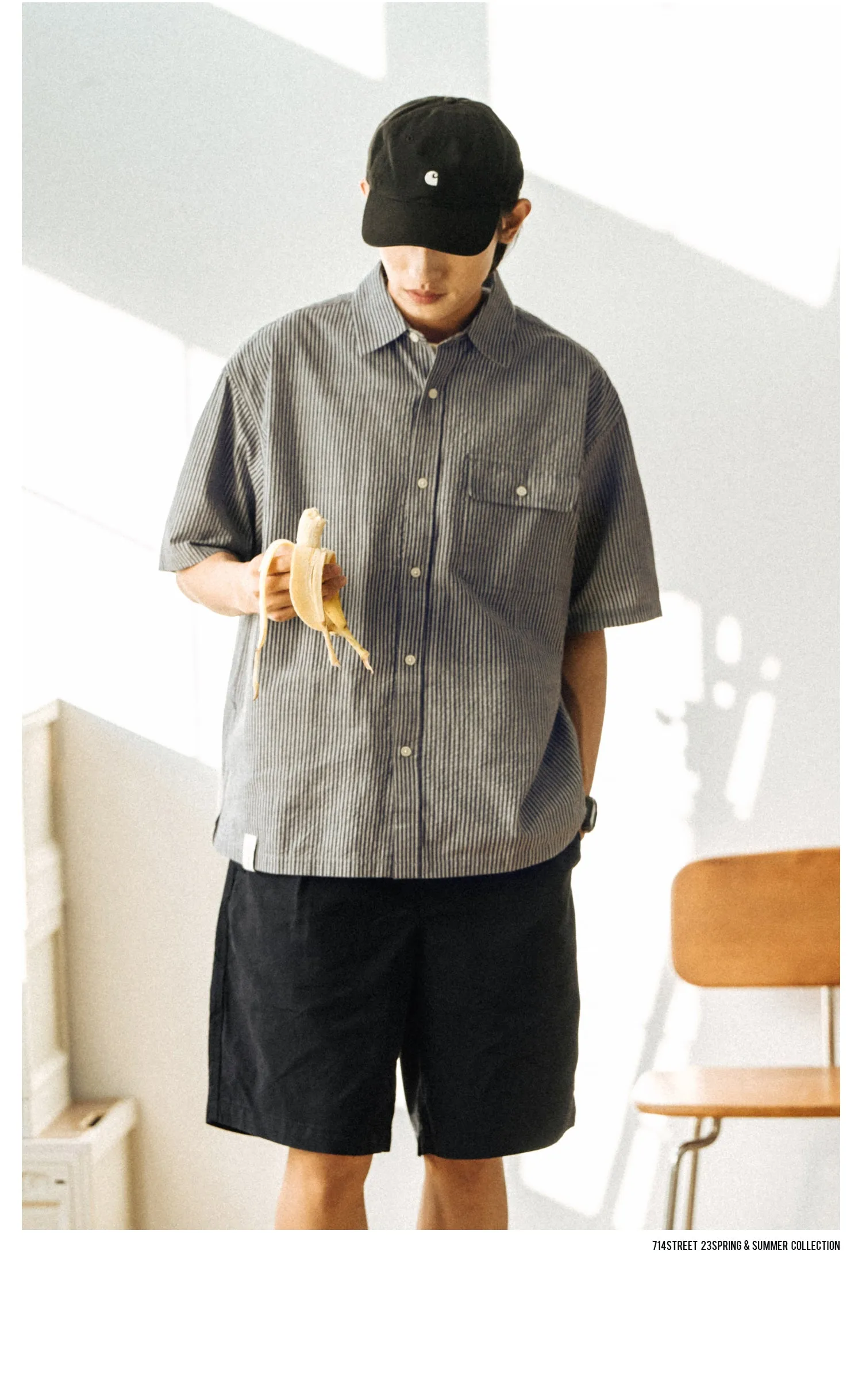 714street リラックスフィットストライプシャツ 714ST084