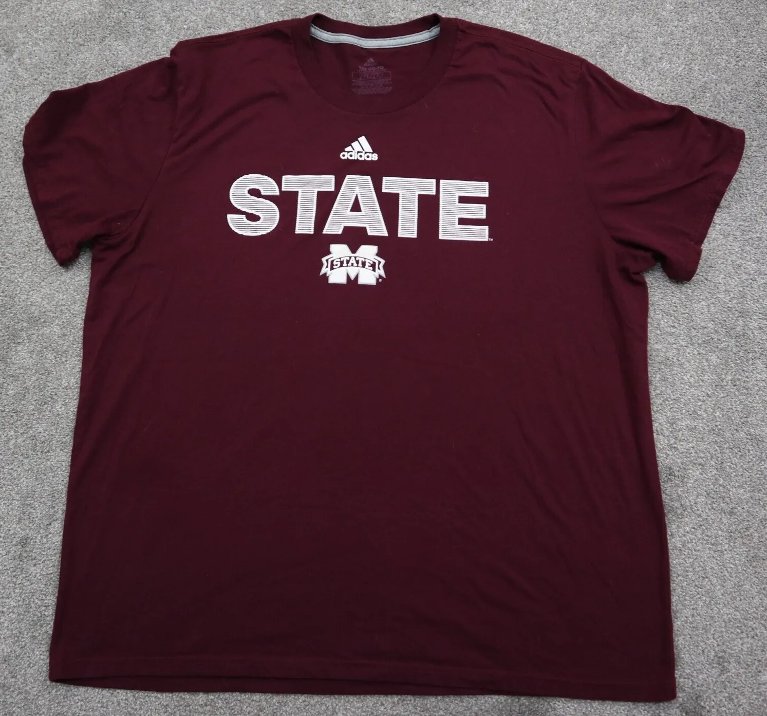 Adidas Mens Graphics State T Shirt Short Sleeves Round Neck Maroon Size 2XL