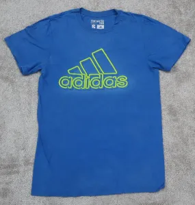 Adidas Sports T-Shirt Youth Girls Small Blue Short Sleeves Graphic Sports Logo