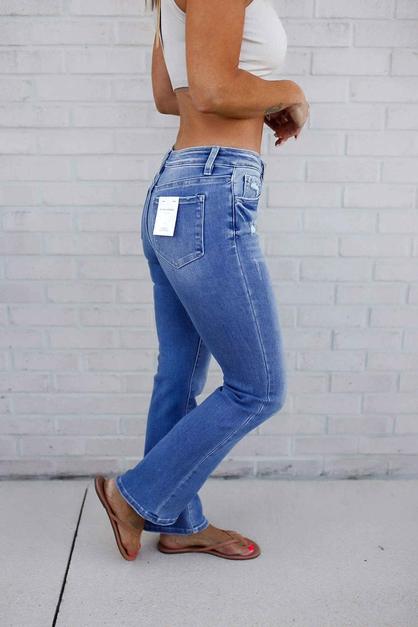Alva Low Rise Slim Ankle Bootcut Jeans
