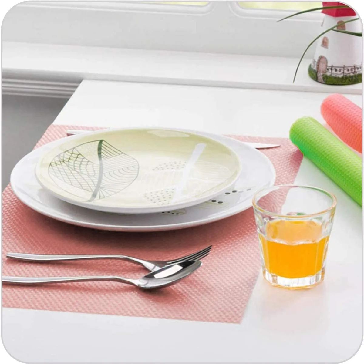 Anti Slip Mat Dresser & Wardrobe Liner - (Pink 5 Meter)