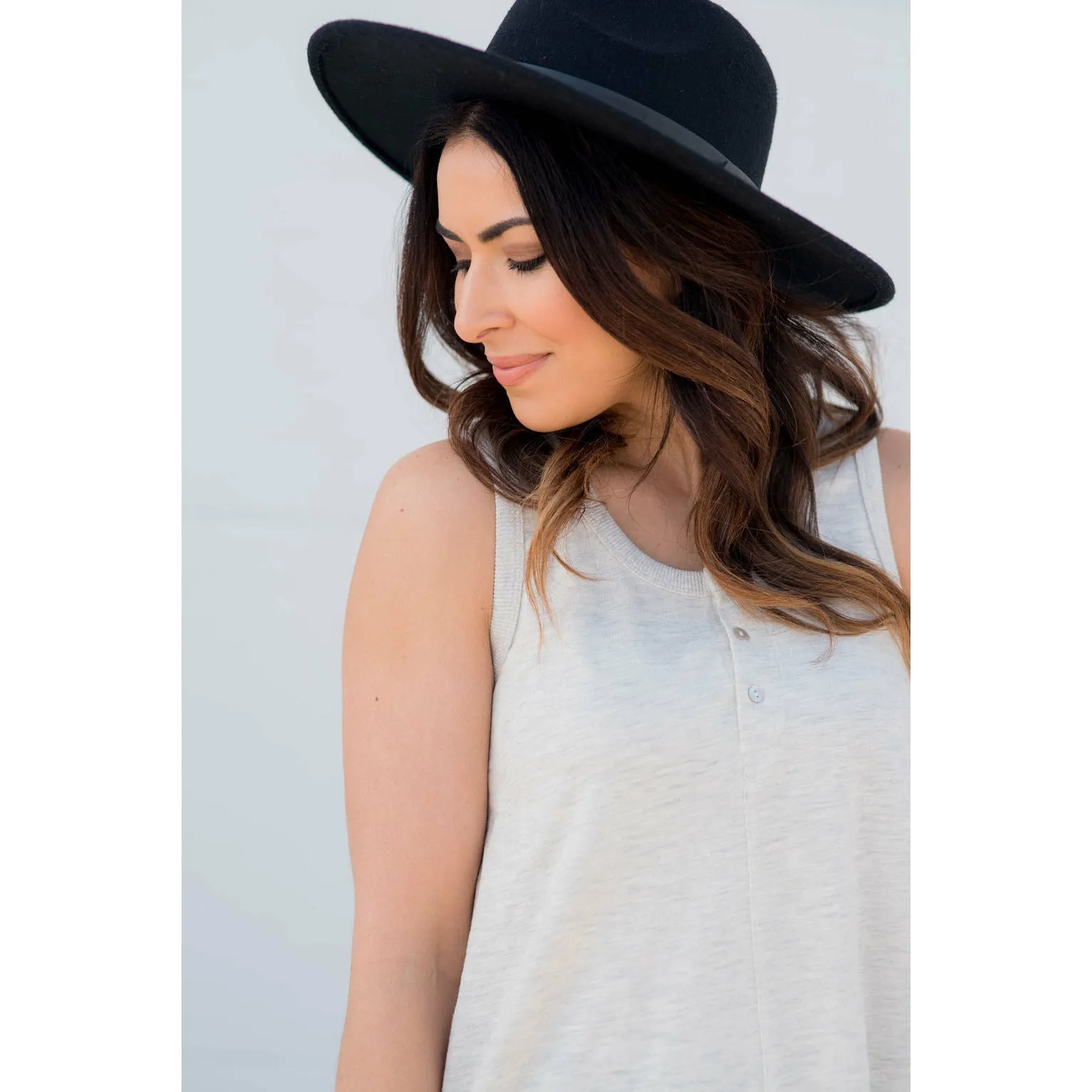 Asymmetrical Henley Tank Dress