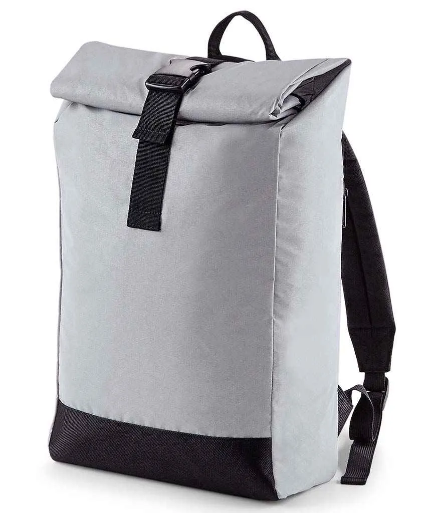BagBase Reflective Roll-Top Backpack | Silver Reflective