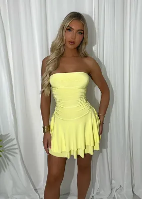 Best Of Me Bandeau Mini Dress - Yellow Best Of Me Bandeau Mini Dress - Yellow