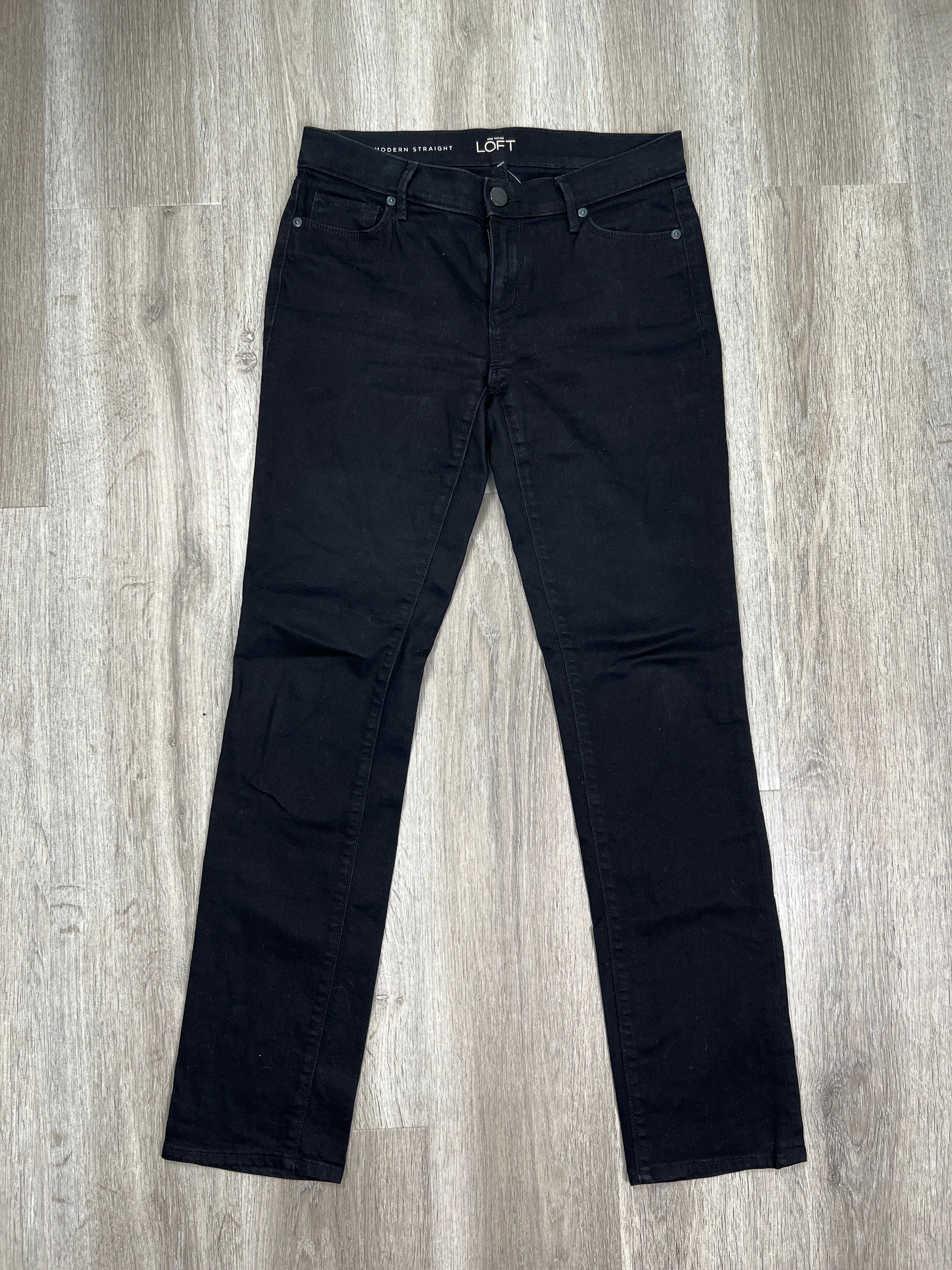 Black Denim Jeans Straight LOFT, Size 4