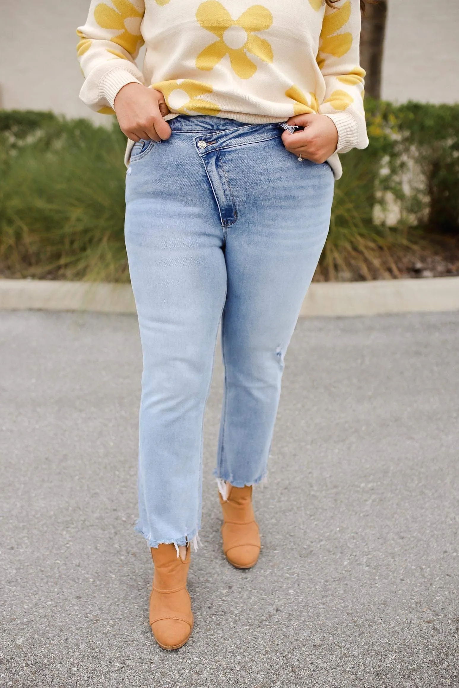 Blake High Rise Criss Cross Kick Flare Jeans