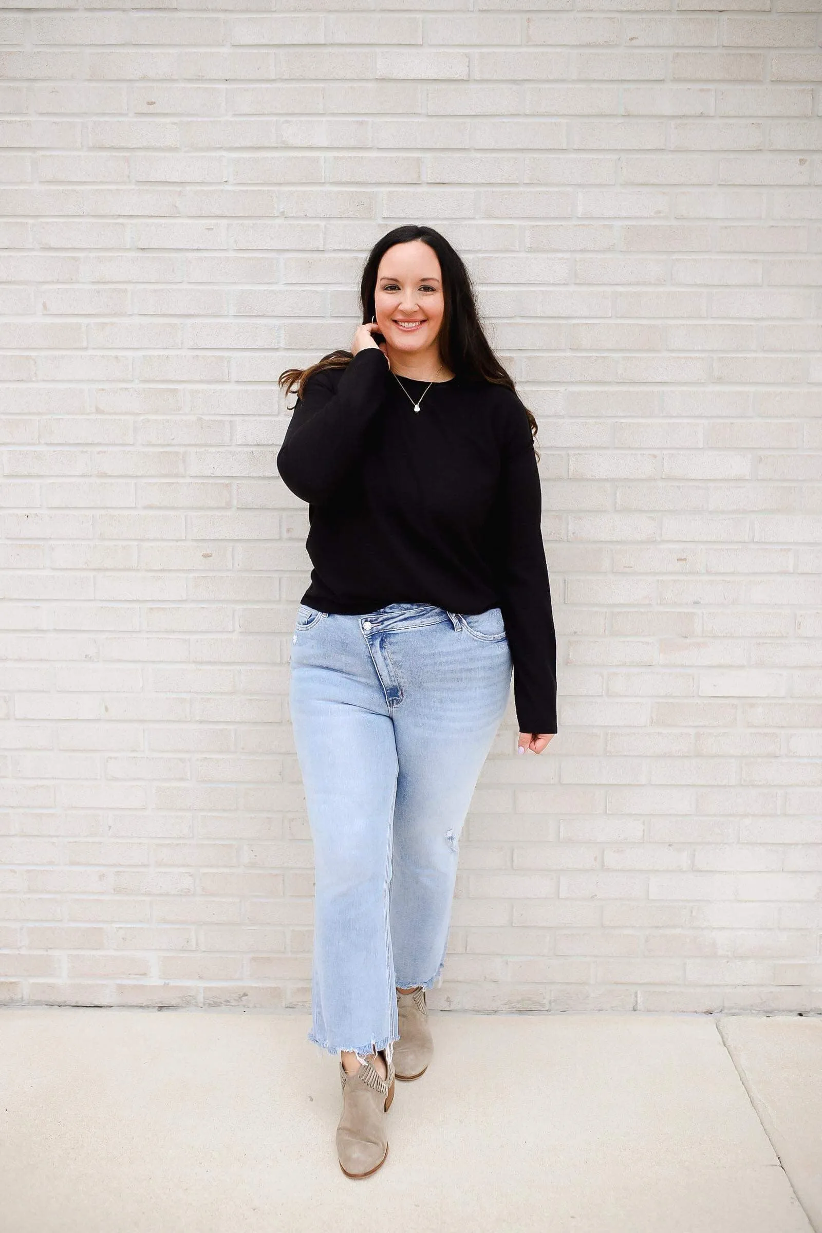 Blake High Rise Criss Cross Kick Flare Jeans