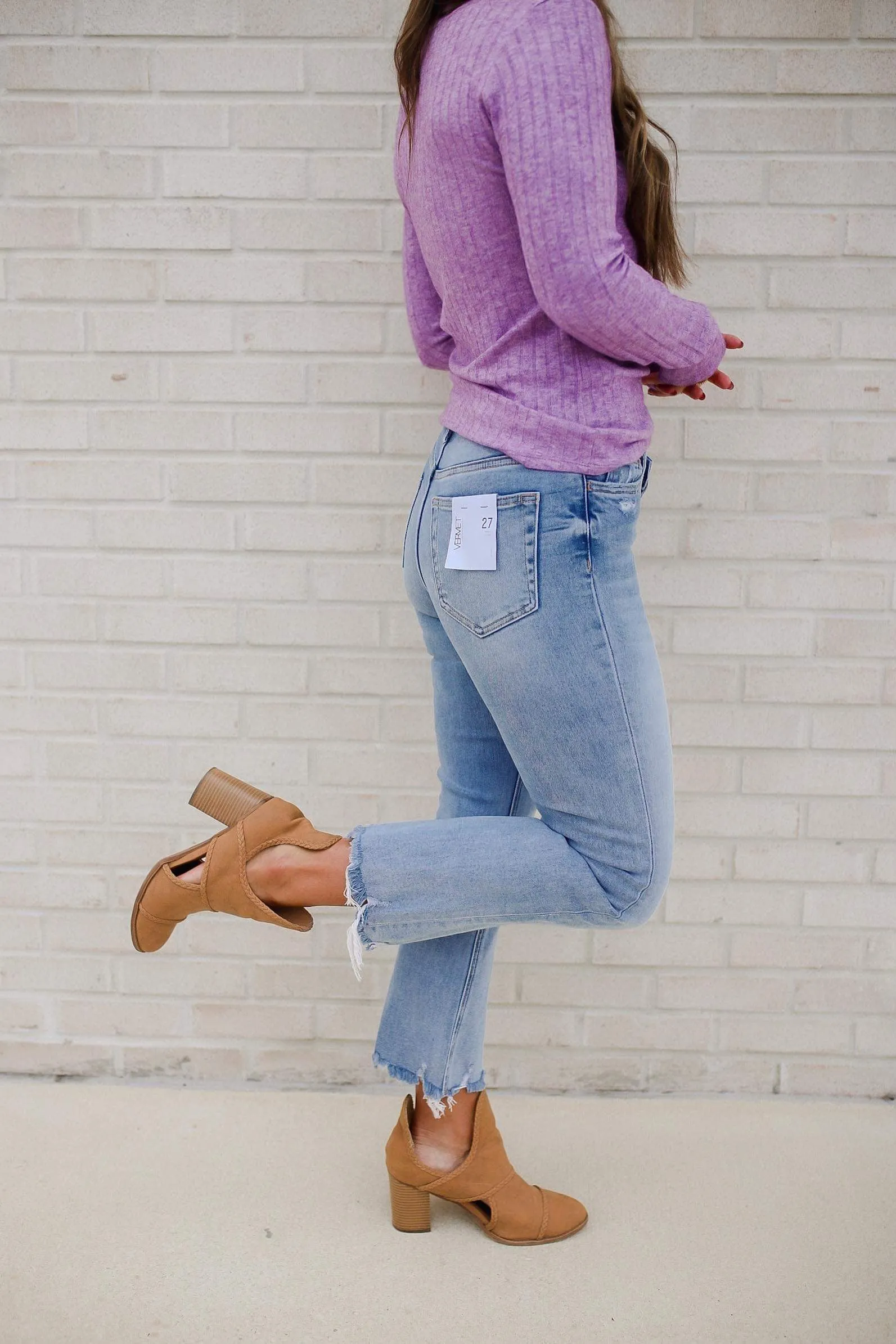 Blake High Rise Criss Cross Kick Flare Jeans