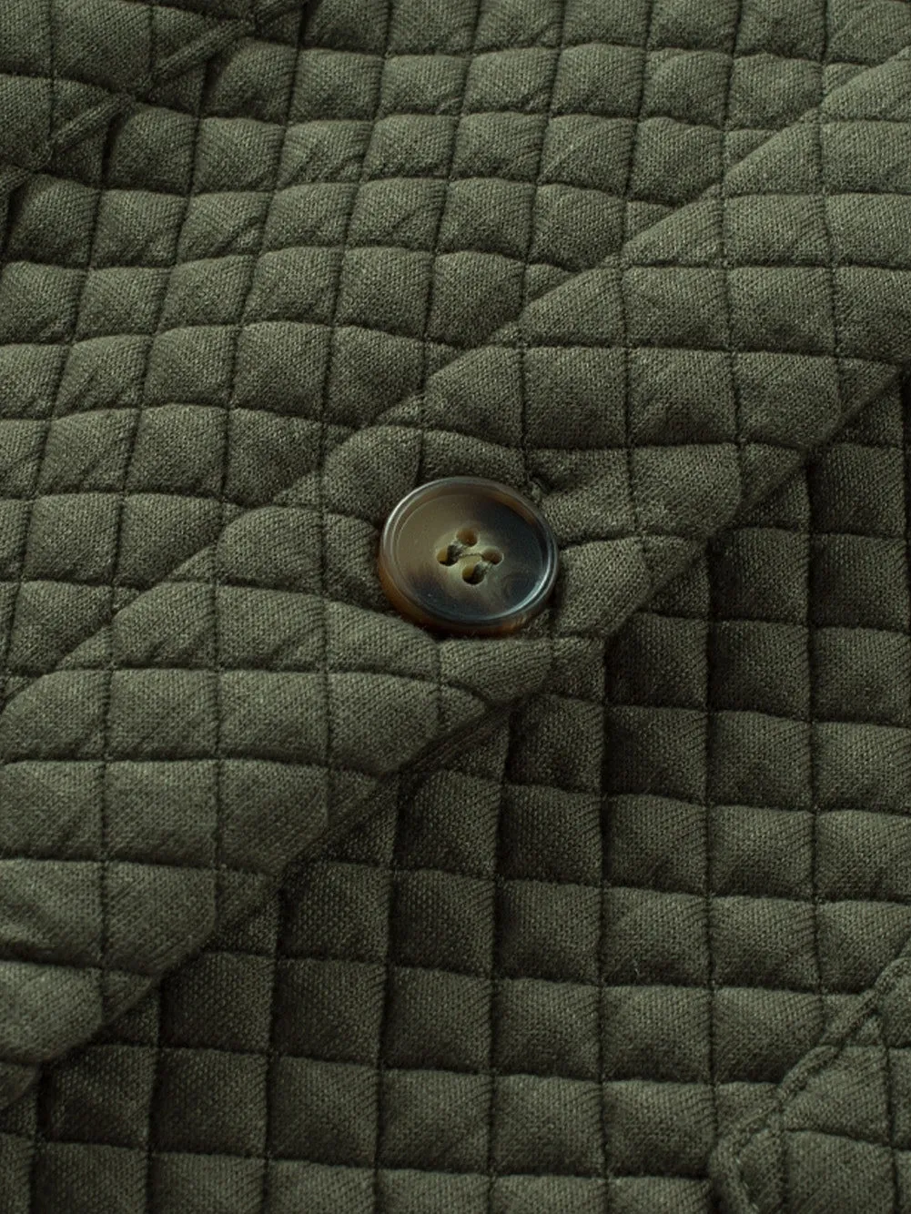 Button-Front Quilted Overshirt