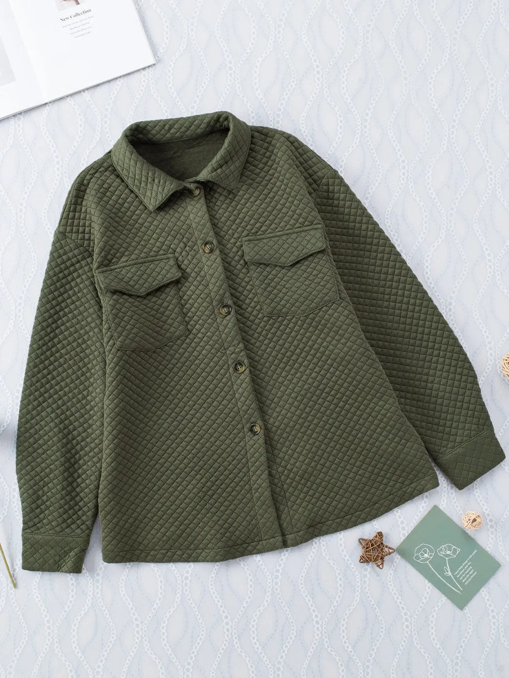 Button-Front Quilted Overshirt