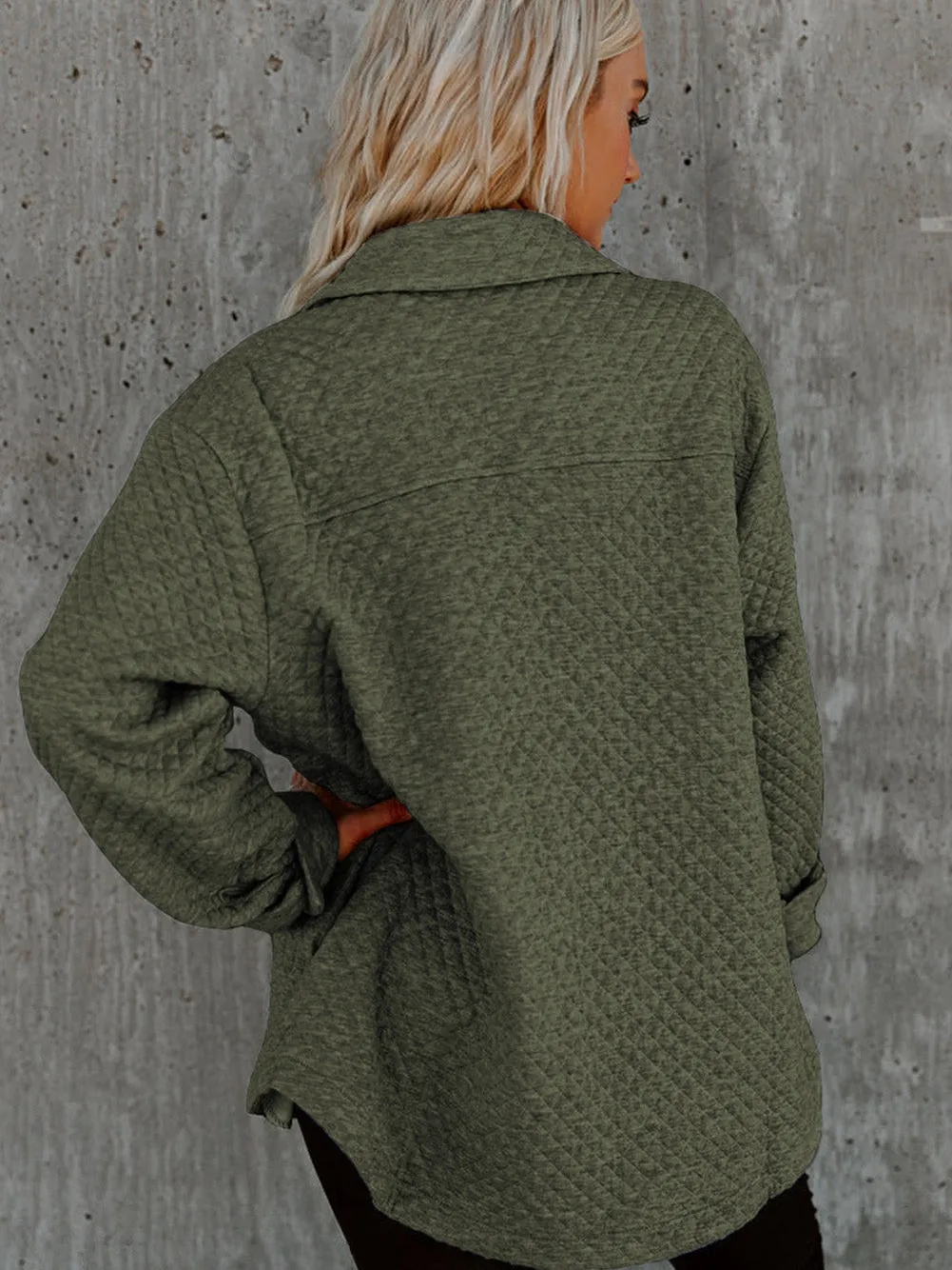 Button-Front Quilted Overshirt