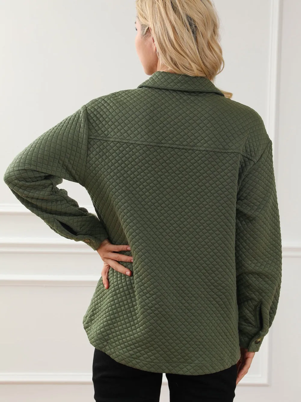 Button-Front Quilted Overshirt