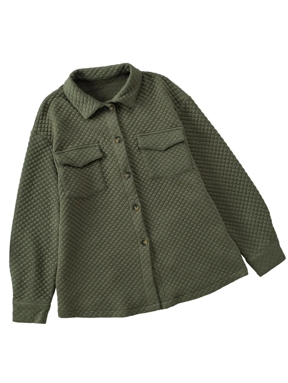 Button-Front Quilted Overshirt