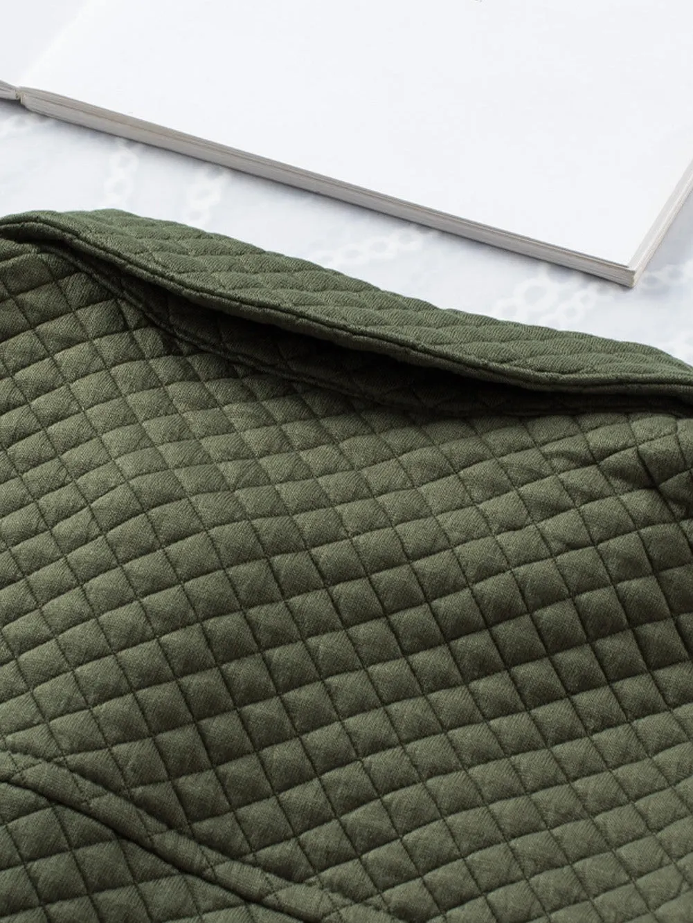 Button-Front Quilted Overshirt