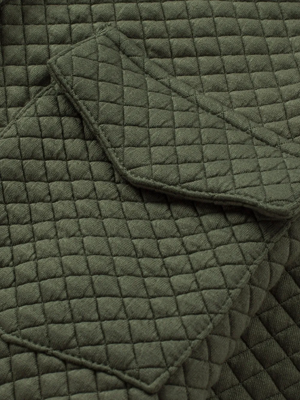 Button-Front Quilted Overshirt