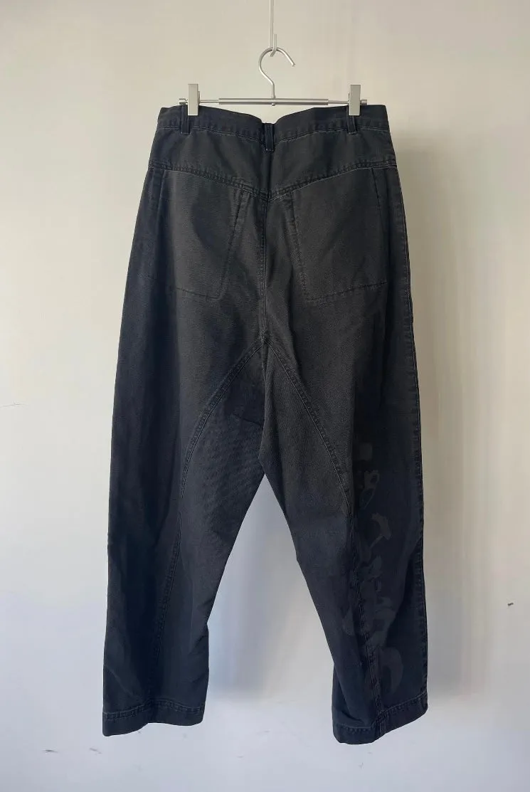 CALLIGRAPHY LASER PRINT FRONT TO BACK JEANS