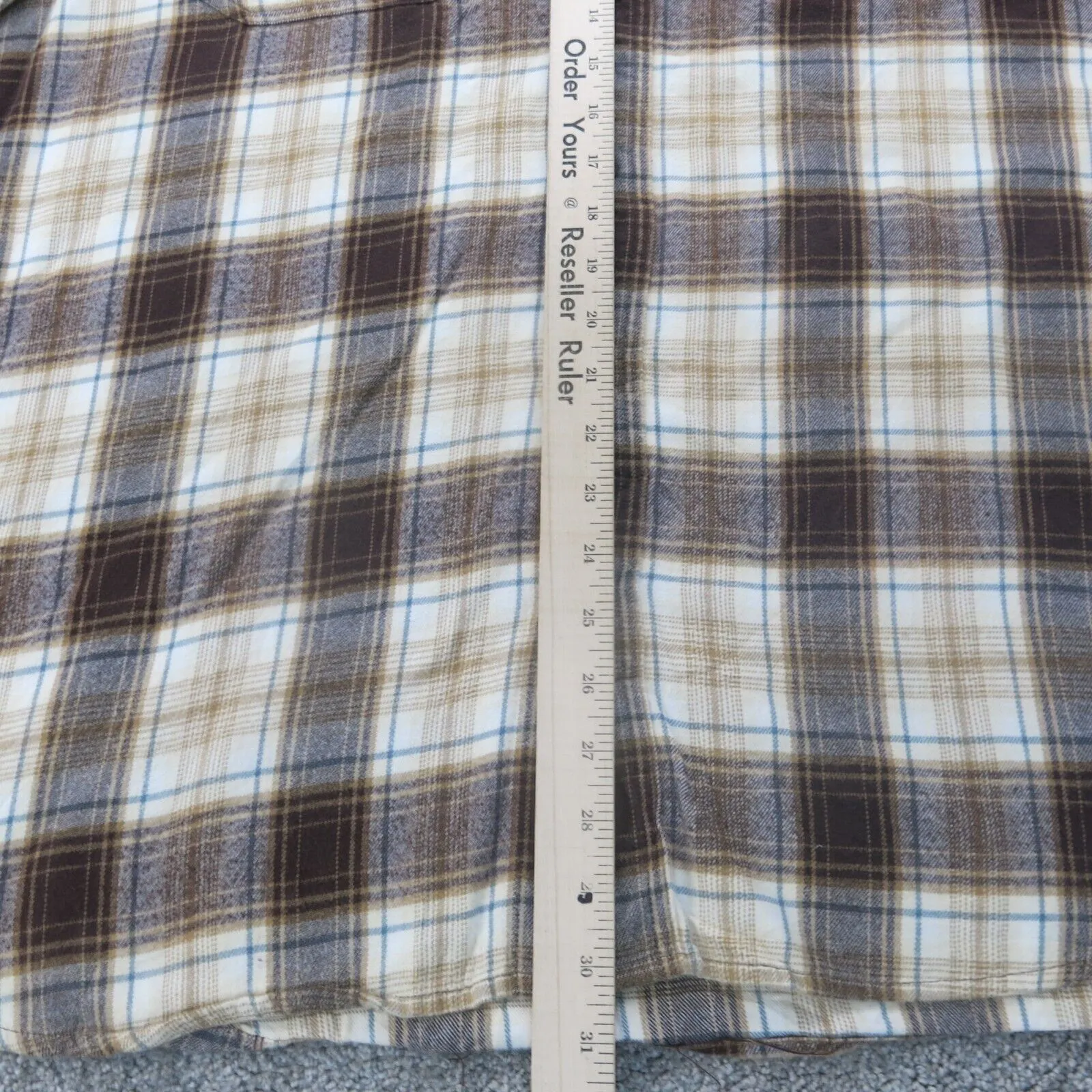 Carhartt Shirt Mens Brown XL Button Down Plaid Flannel Long Sleeve Workwear