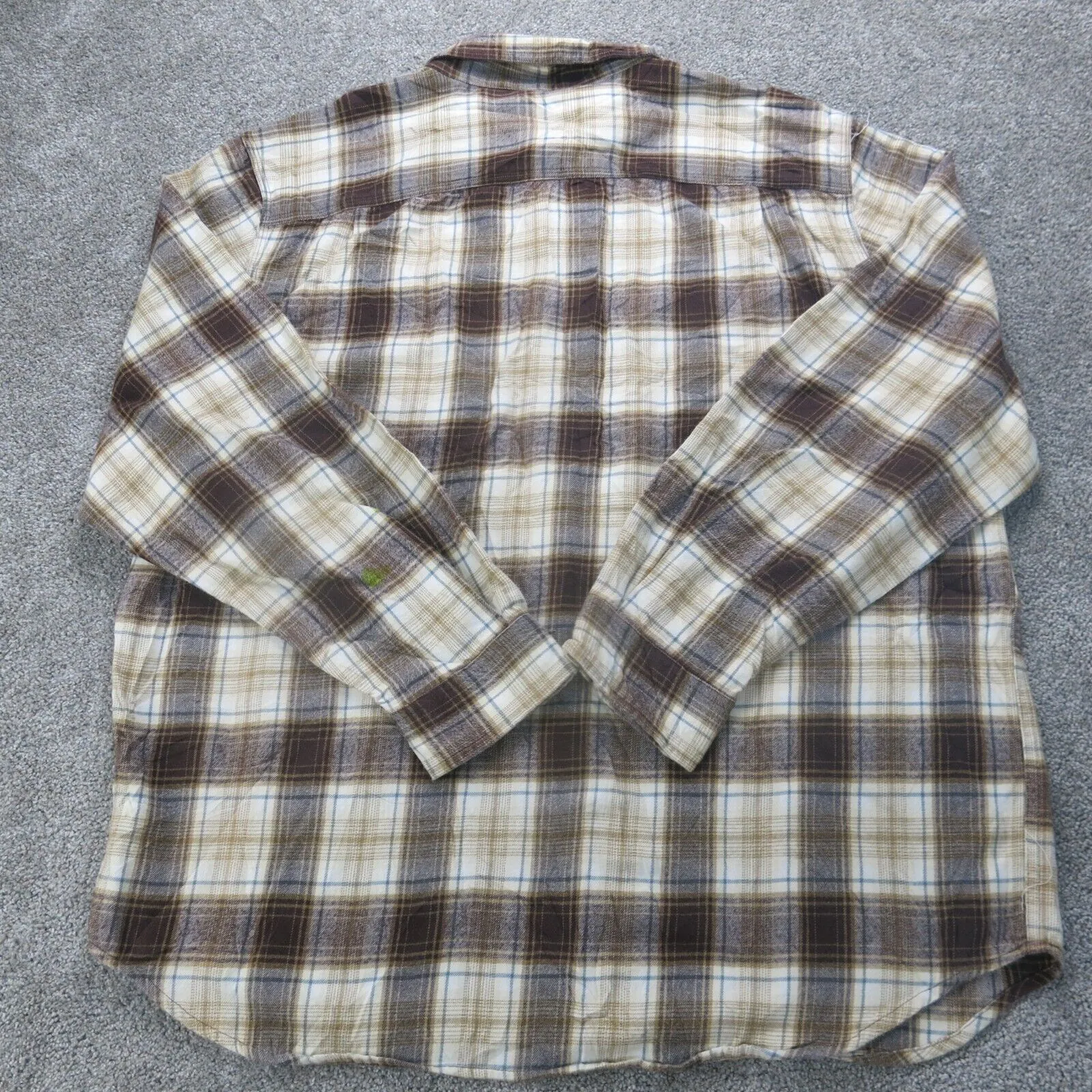 Carhartt Shirt Mens Brown XL Button Down Plaid Flannel Long Sleeve Workwear