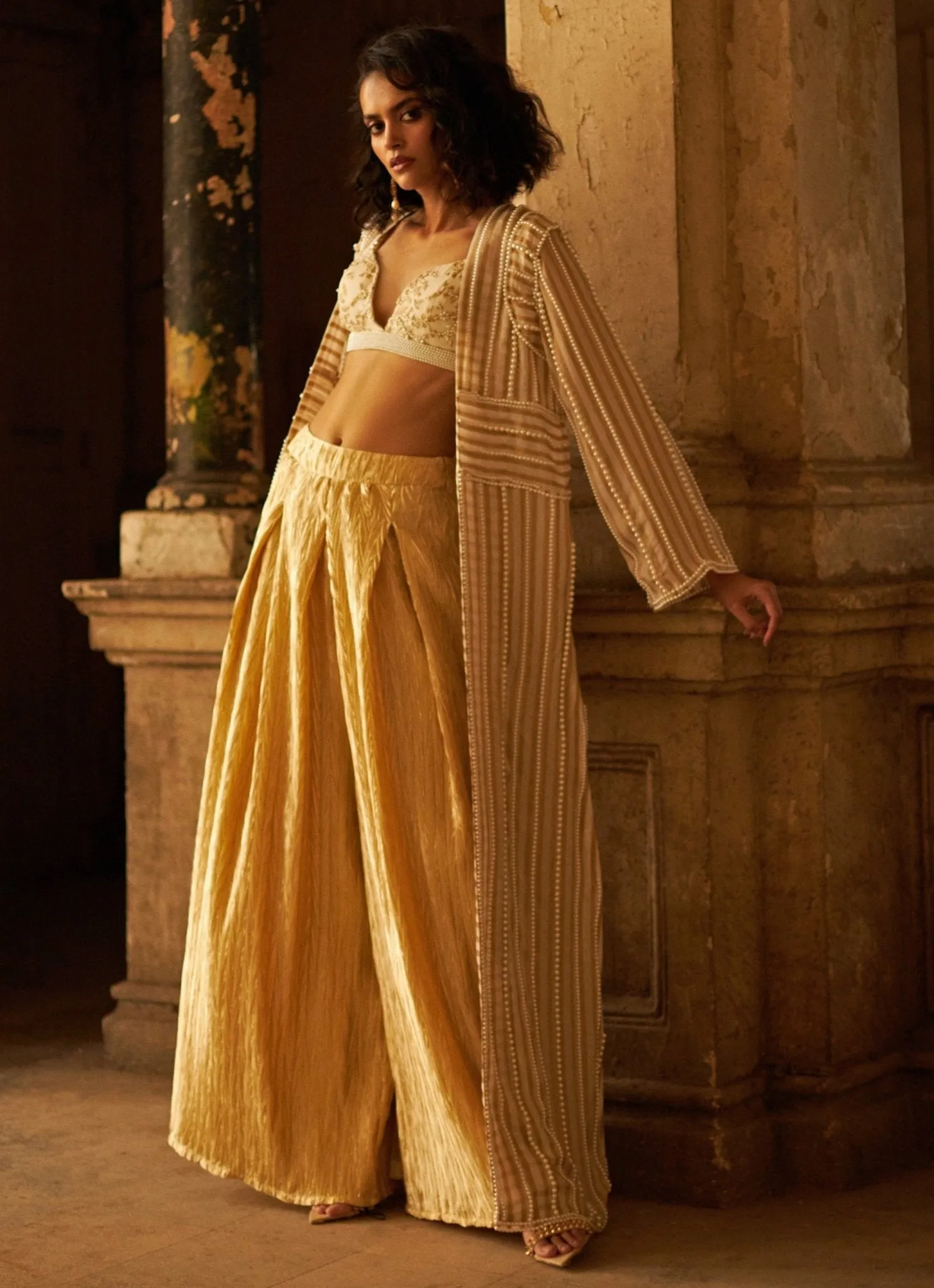Champagne Gold Jacket Pant Set