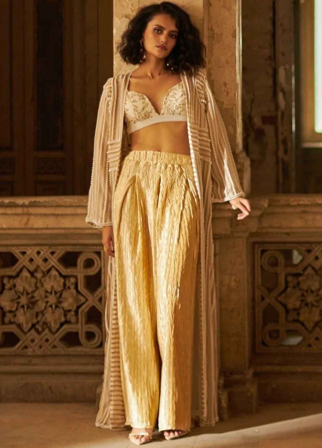 Champagne Gold Jacket Pant Set