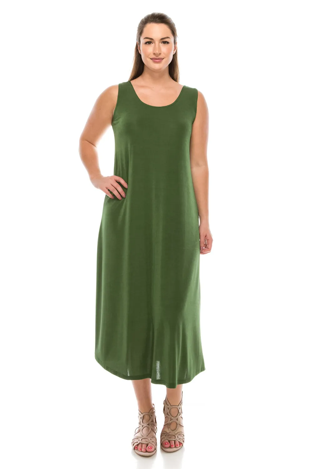 Classic Stretch Tank Maxi Dress-7000BN-TRS1