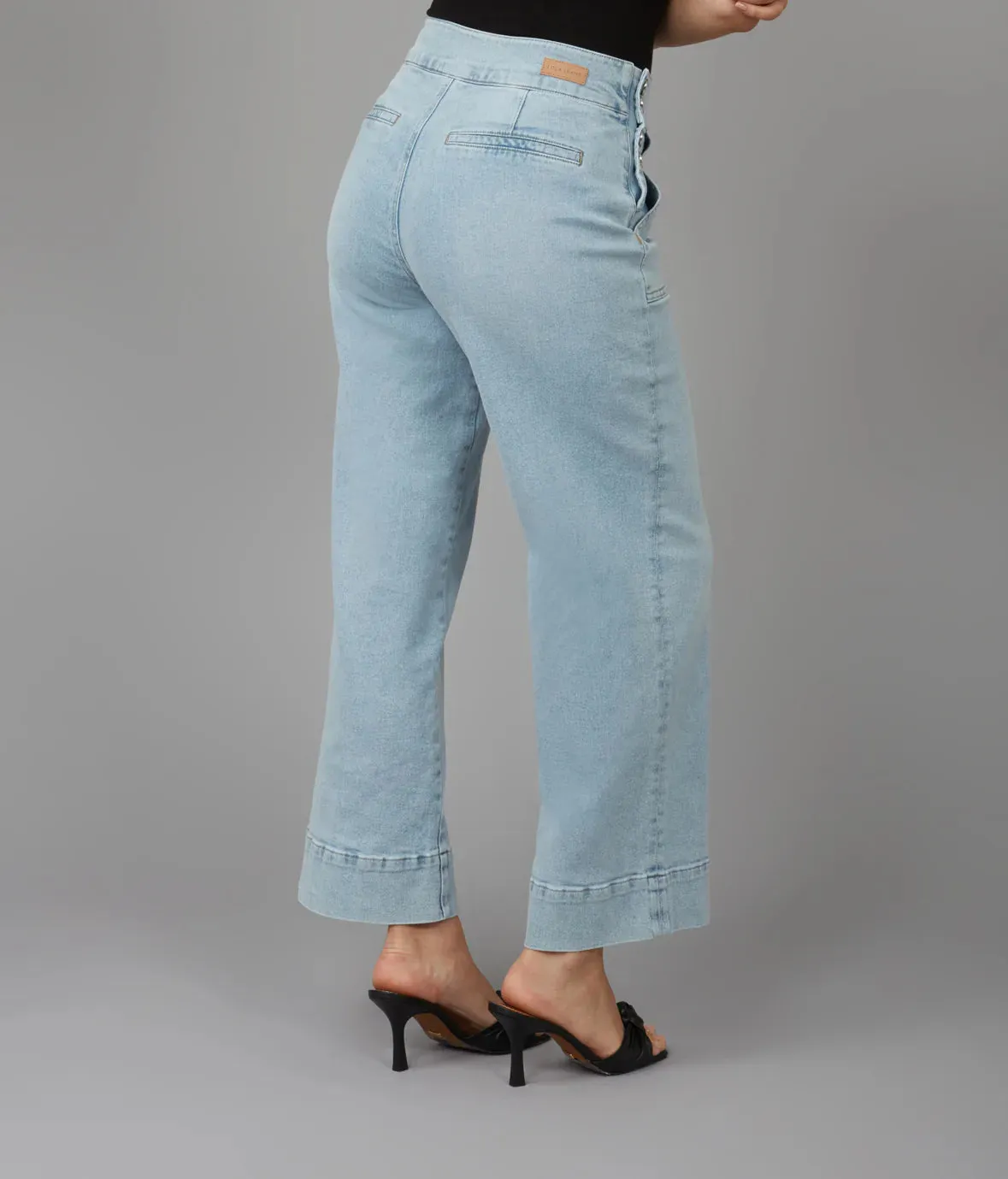 Colette High Rise Wide Leg Jeans - Cool Mist