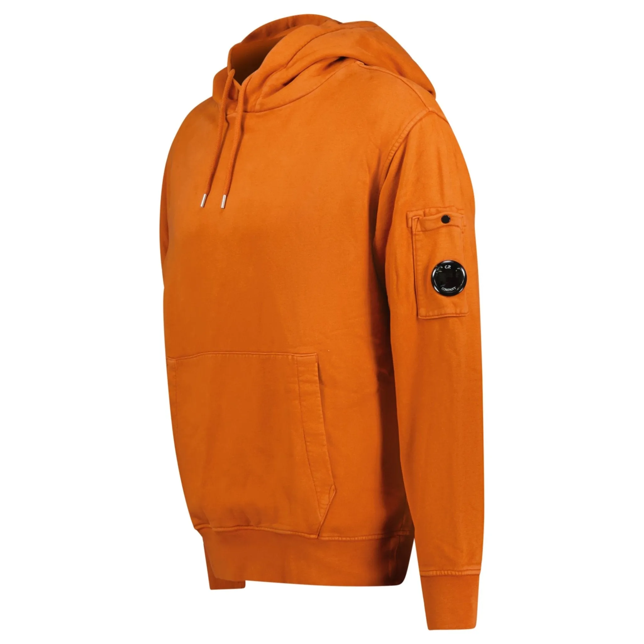 CP COMPANY DIAGONAL RAISED ARM LENS HOODIE BURNT ORANGE