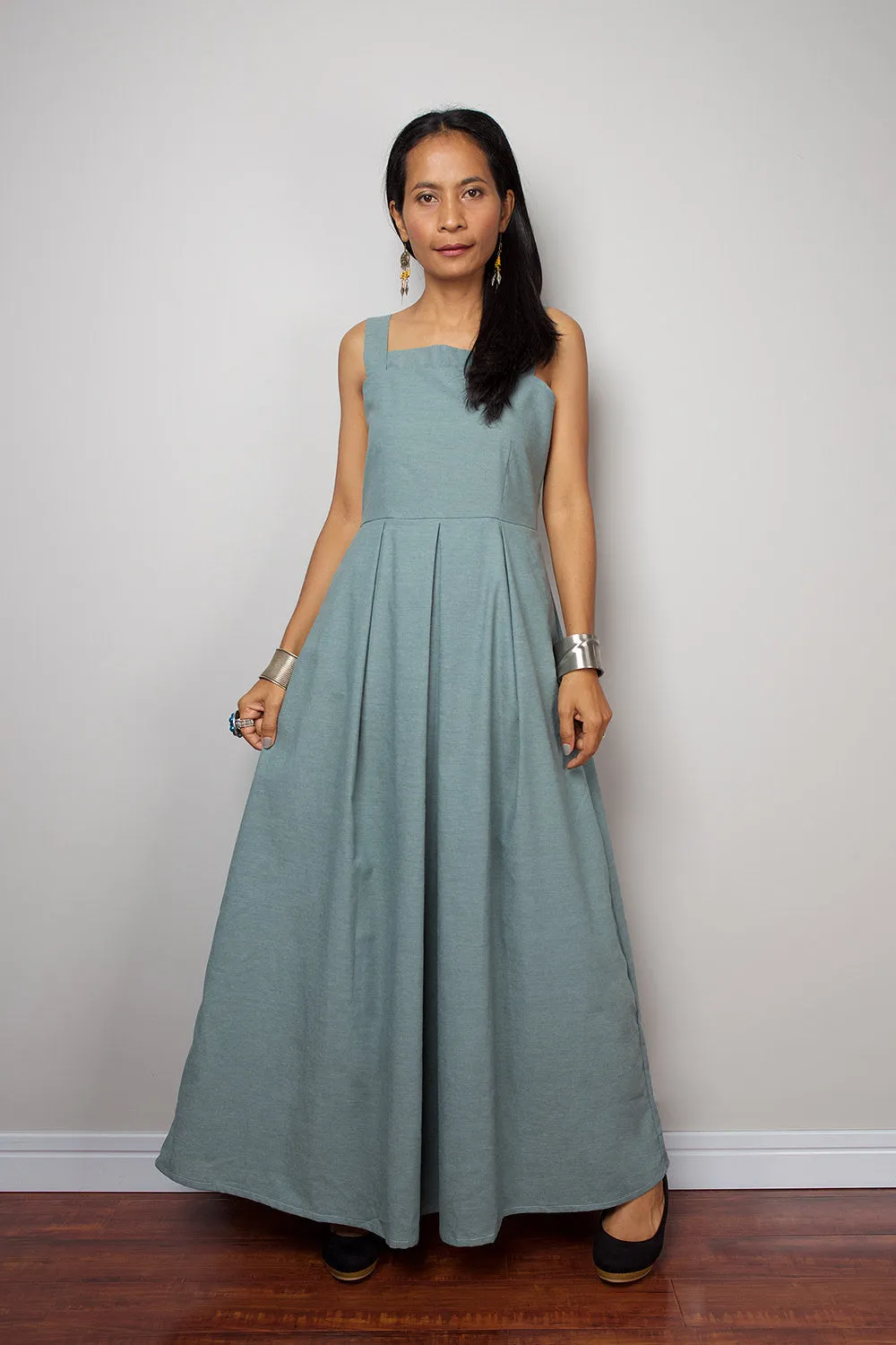Denim Dress / Long Cotton Denim Summer Halter dress :  The Denim Collection no. 2
