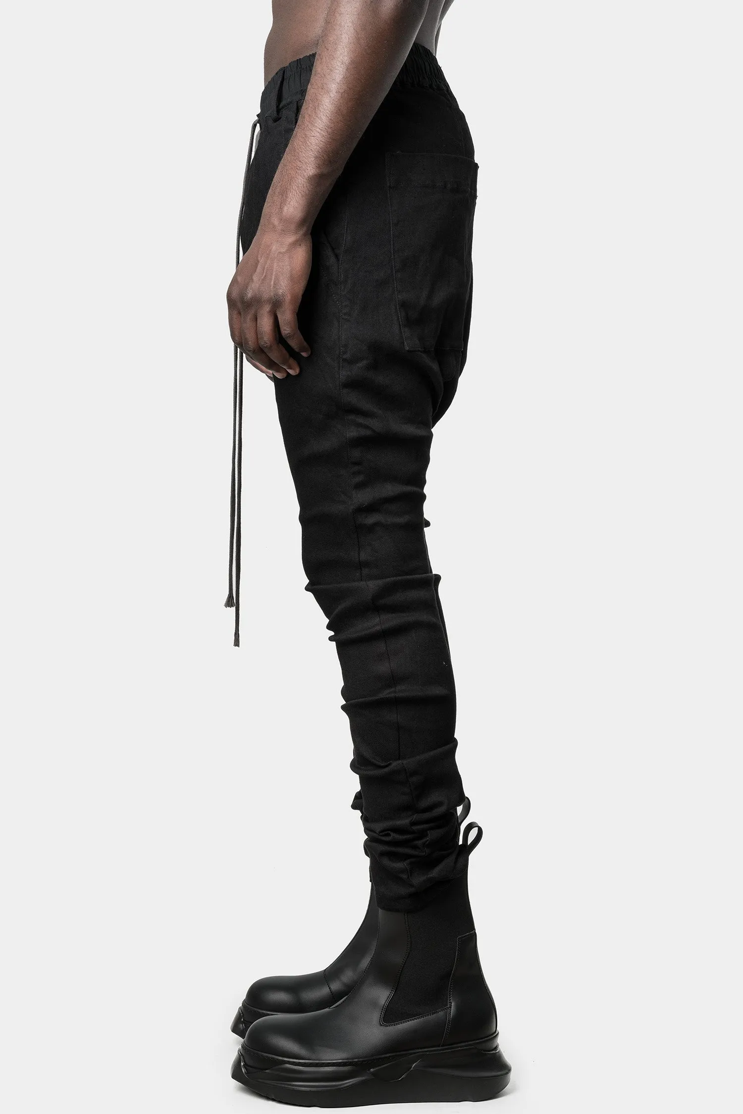 Drop crotch skinny stretch jeans, Black