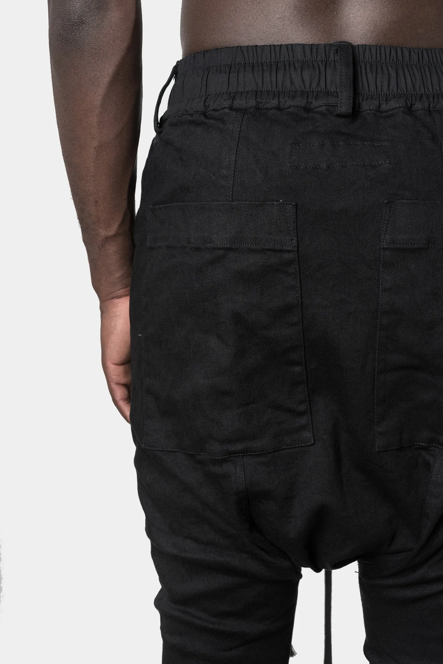 Drop crotch skinny stretch jeans, Black