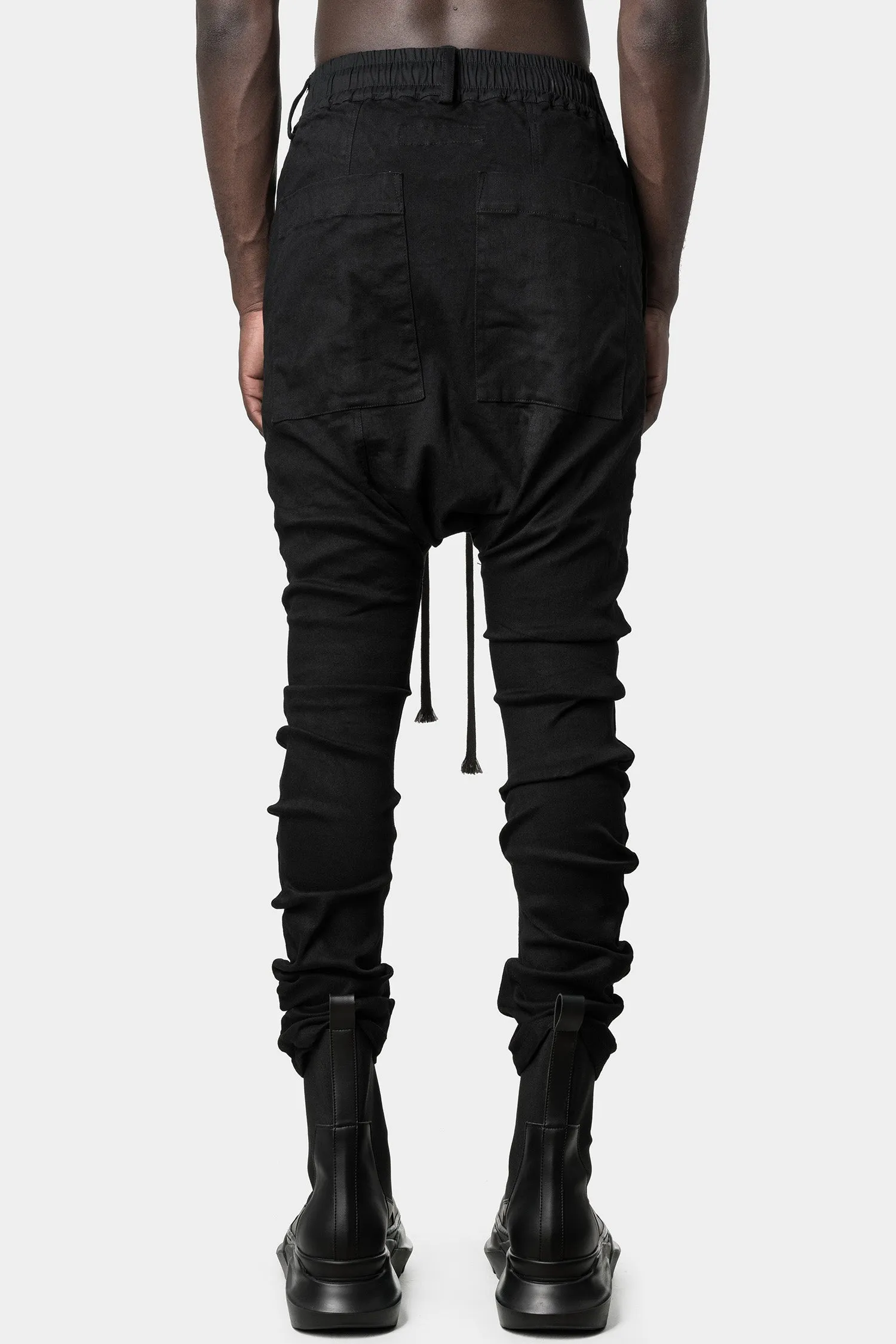 Drop crotch skinny stretch jeans, Black