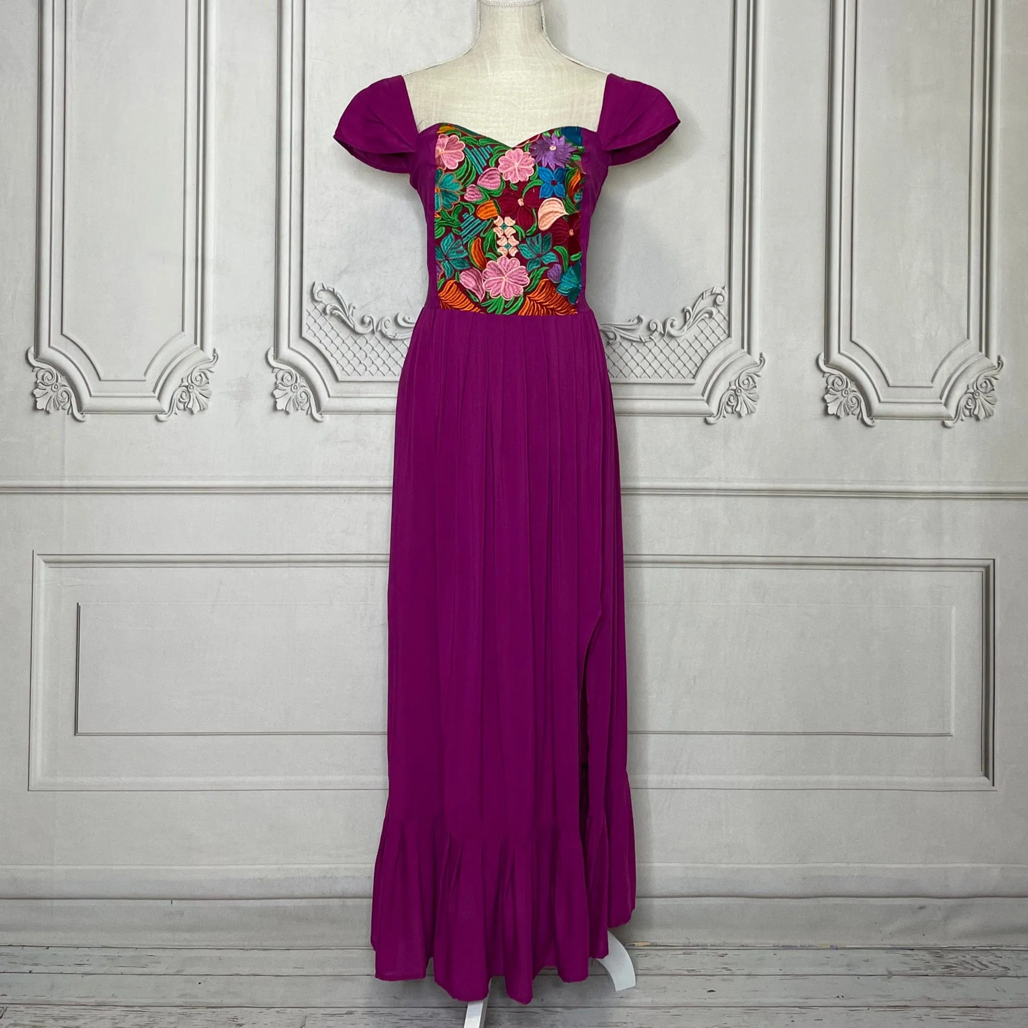 Dropped Shoulder Mexican Maxi Dress - Zinia