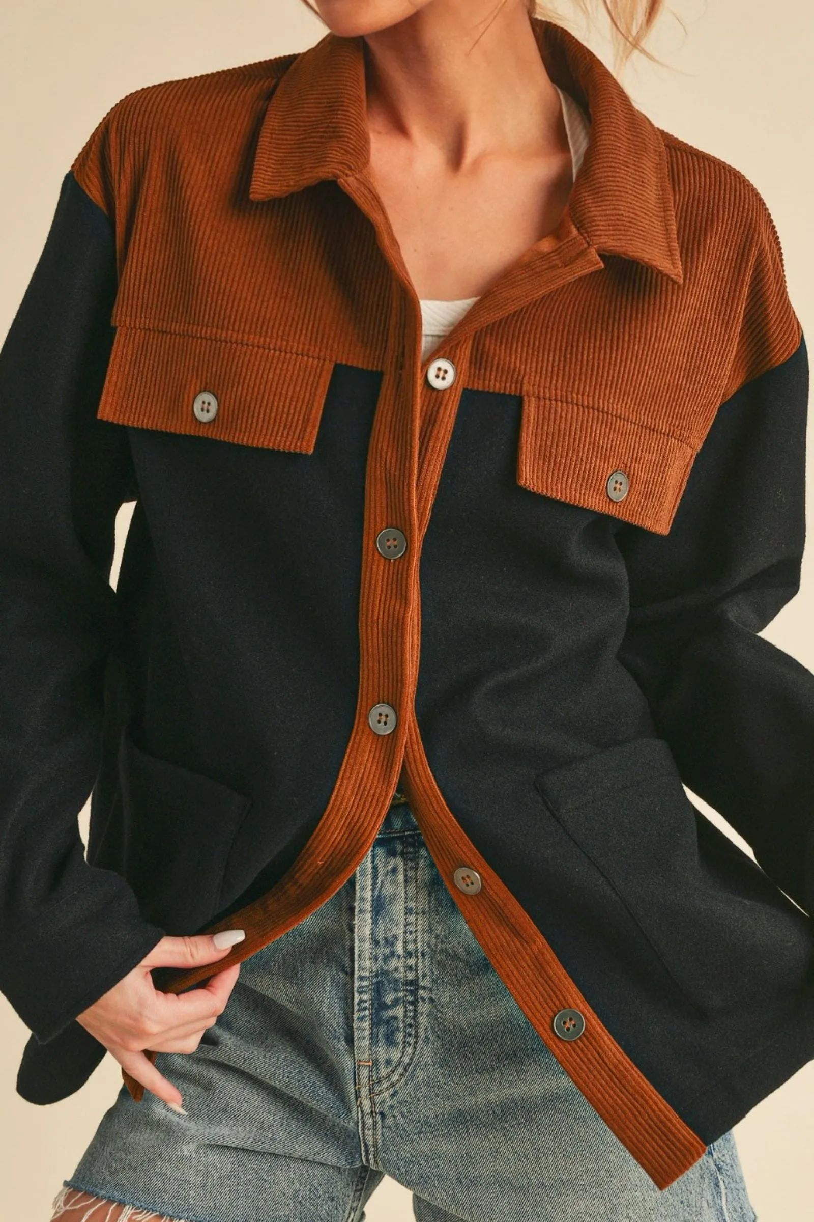 Emilia Corduroy Accent Shacket