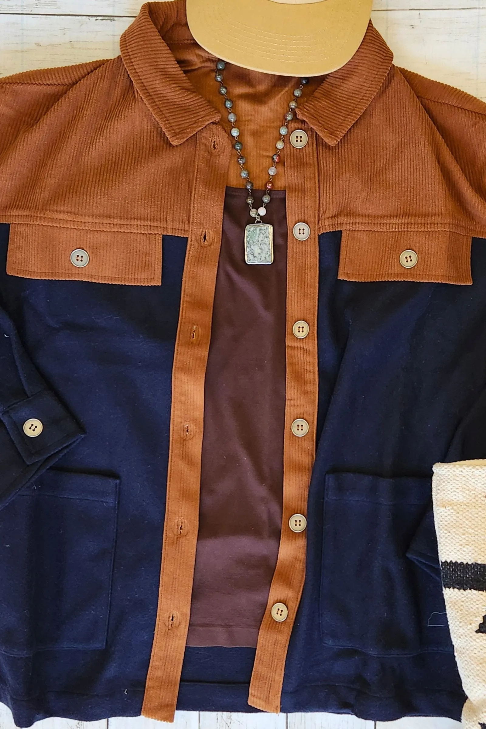 Emilia Corduroy Accent Shacket