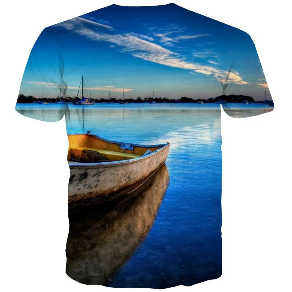 fishing T-shirt Men fish Tshirts Casual lake Tshirts Cool Short Sleeve T shirts