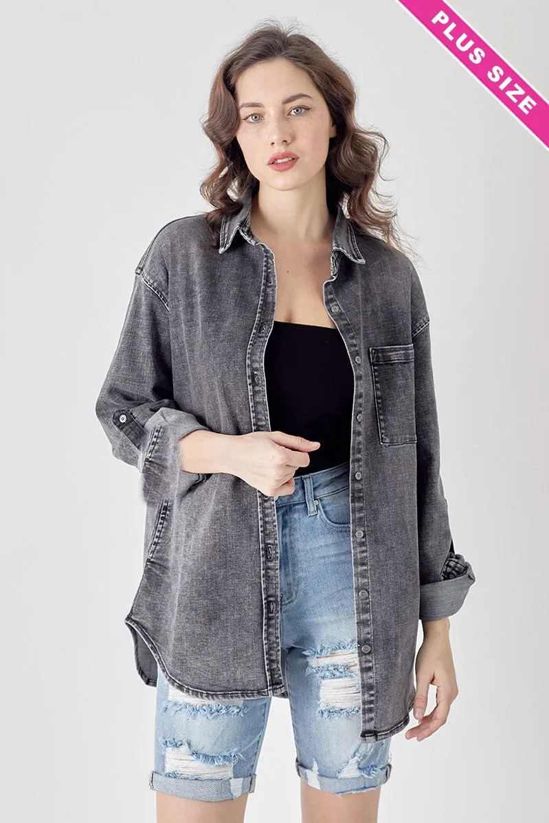 Gray Denim Shirt
