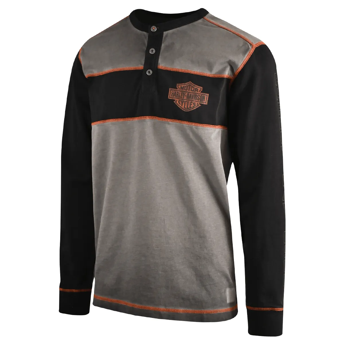 HD Branded Men's T-Shirt 2-Toned Copperblock 3 Button Long Sleeve (S64)