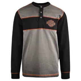 HD Branded Men's T-Shirt 2-Toned Copperblock 3 Button Long Sleeve (S64)
