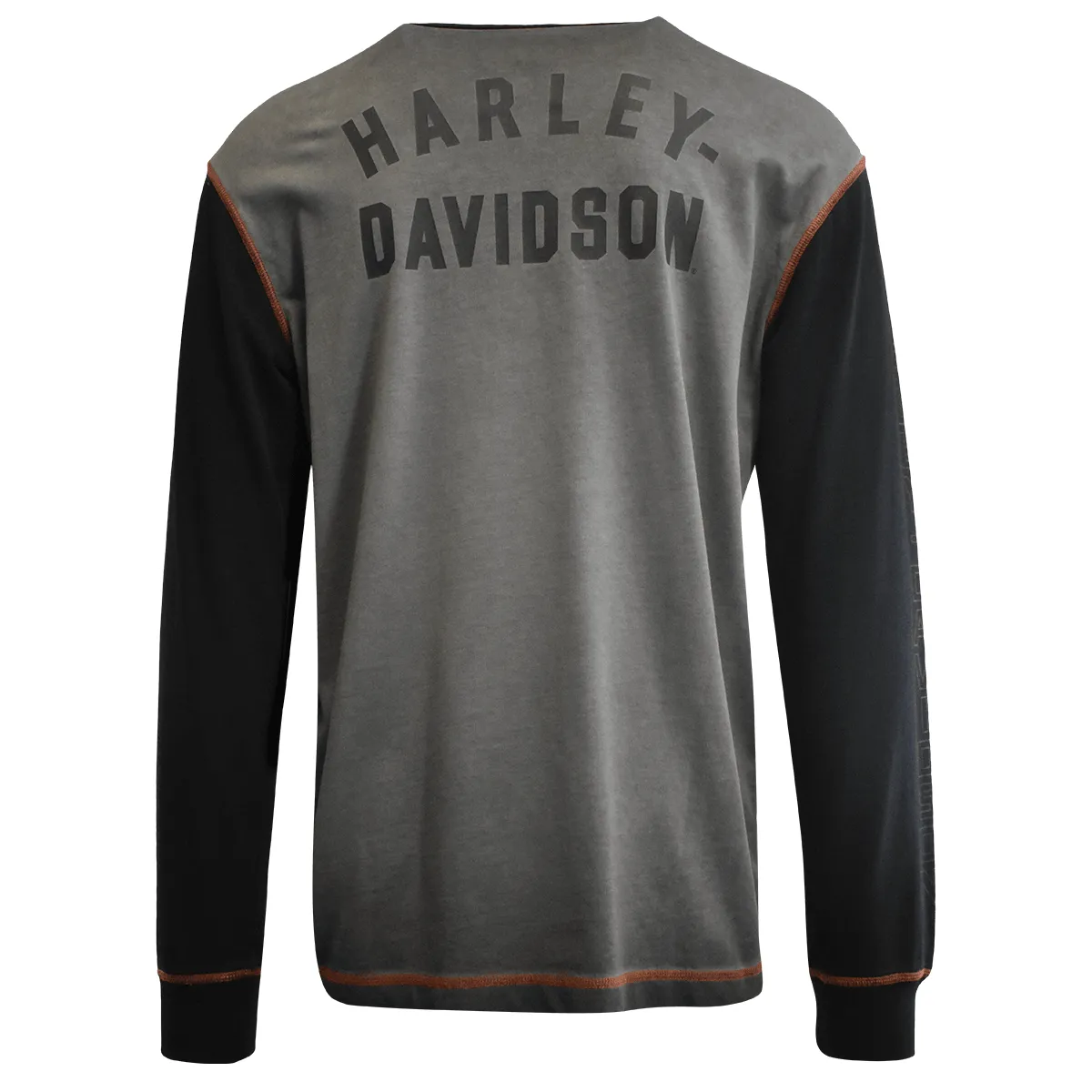 HD Branded Men's T-Shirt 2-Toned Copperblock 3 Button Long Sleeve (S64)