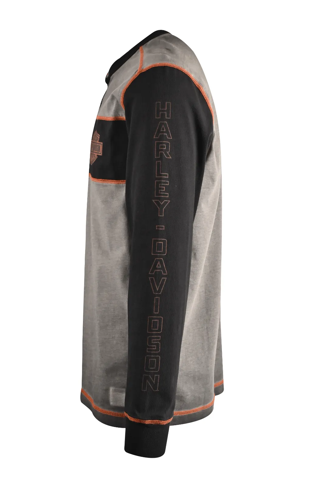 HD Branded Men's T-Shirt 2-Toned Copperblock 3 Button Long Sleeve (S64)
