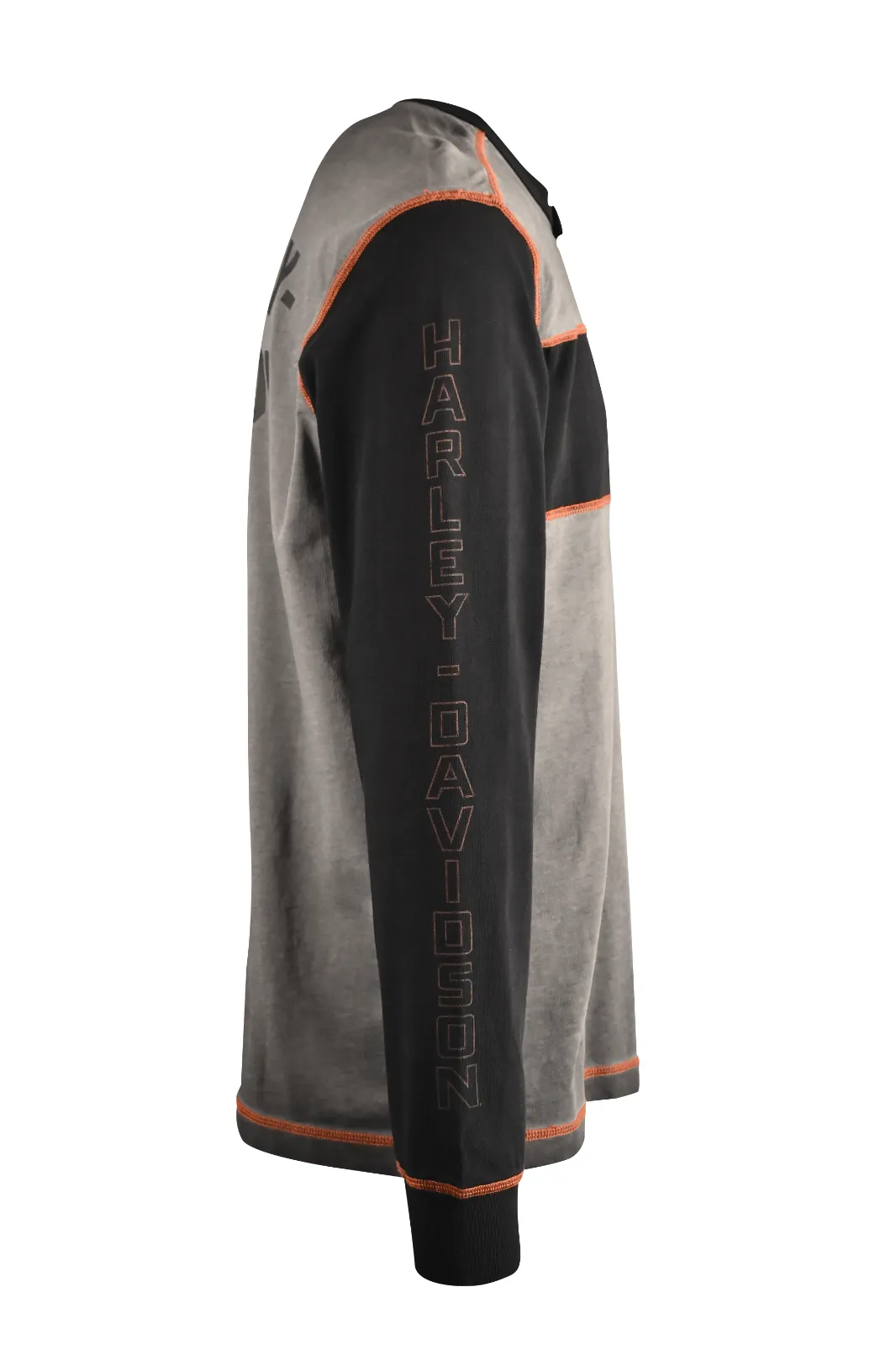HD Branded Men's T-Shirt 2-Toned Copperblock 3 Button Long Sleeve (S64)