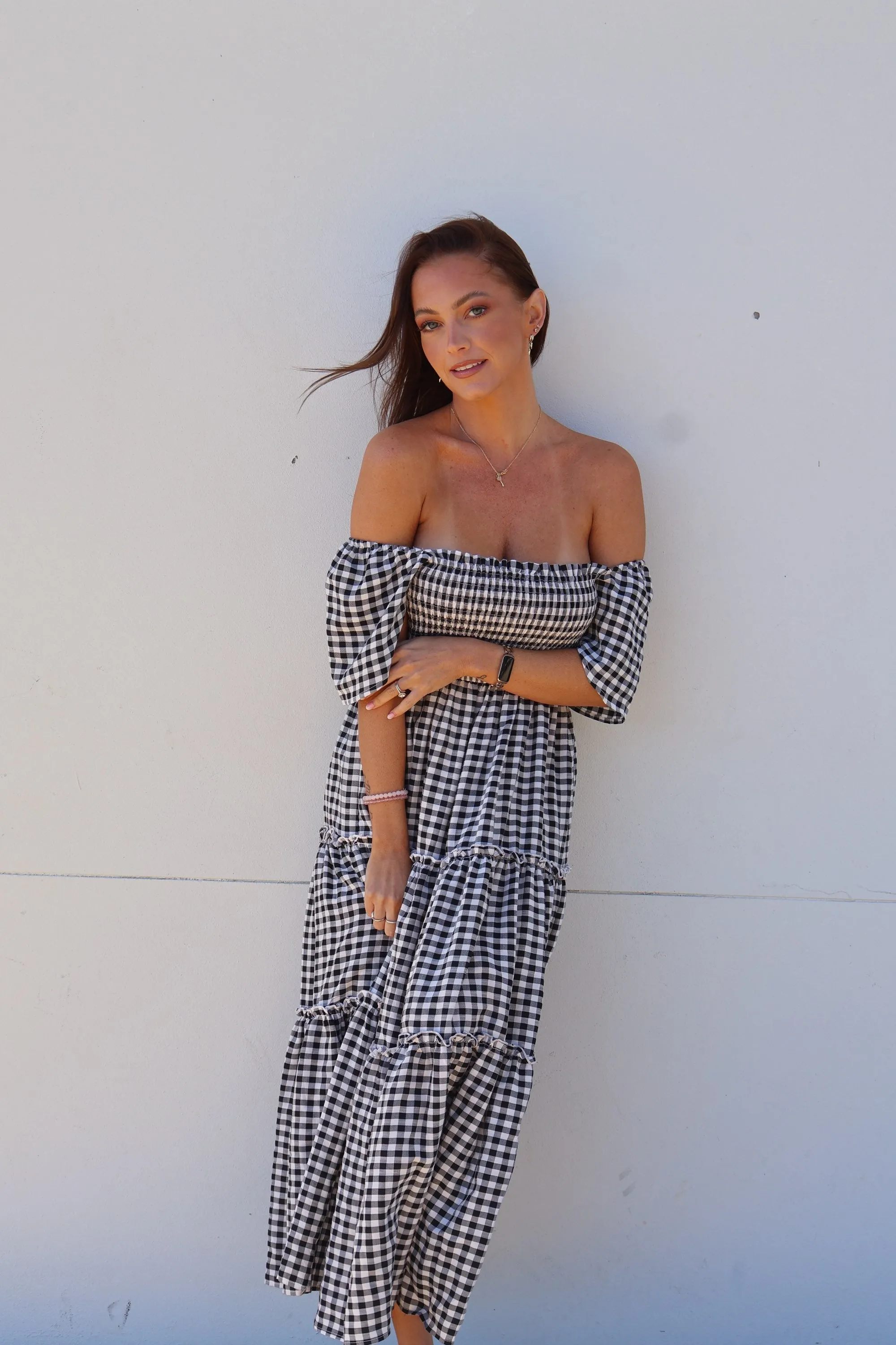 Honey  - Black & White Gingham