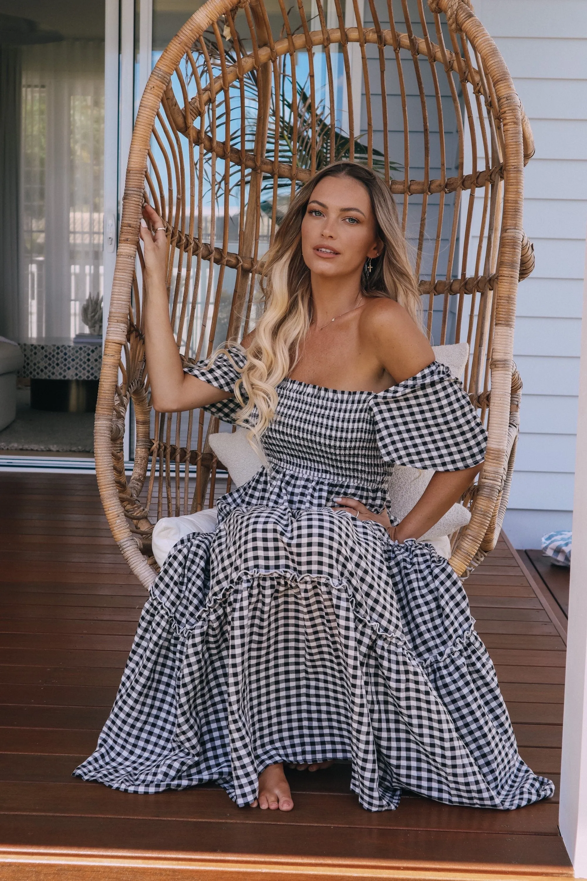 Honey  - Black & White Gingham