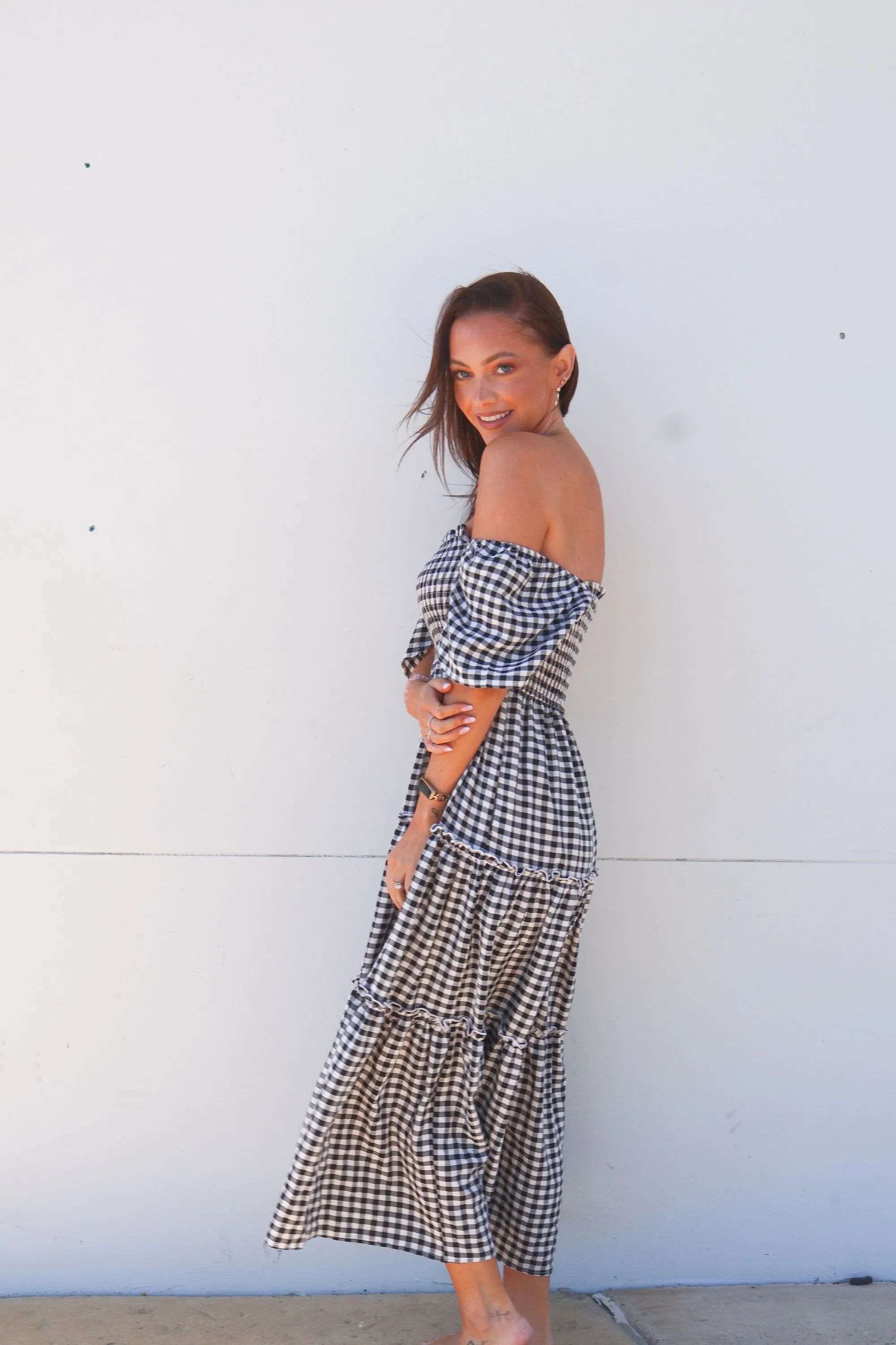 Honey  - Black & White Gingham