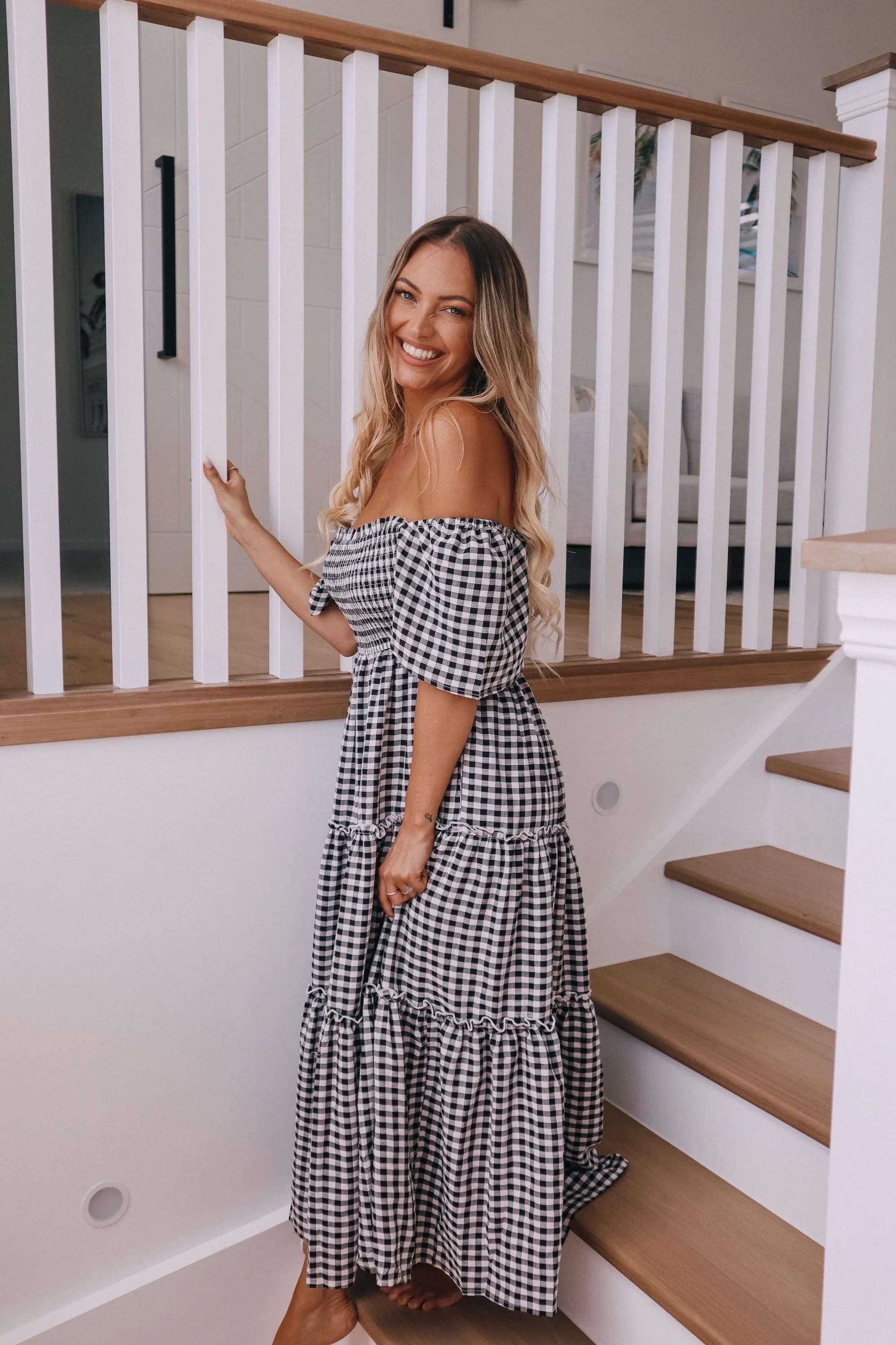 Honey  - Black & White Gingham